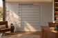 Seven Good Days vinyl wall decal calendar grid with days of week and plans boxes