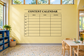 Vinyl wall decal content calendar with weekly grid and headers for create, share, follow up