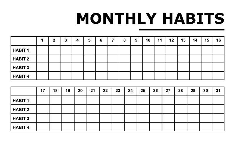 CalendarCX030 - Monthly Habit Grid; preview rendered from the saved vector PDF