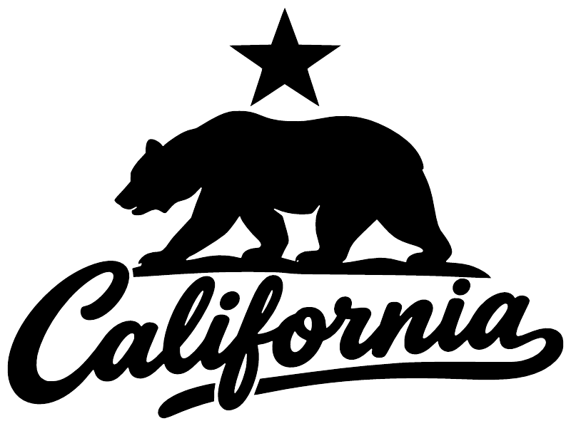 Black vinyl decal of a bear with a star and California wordmark