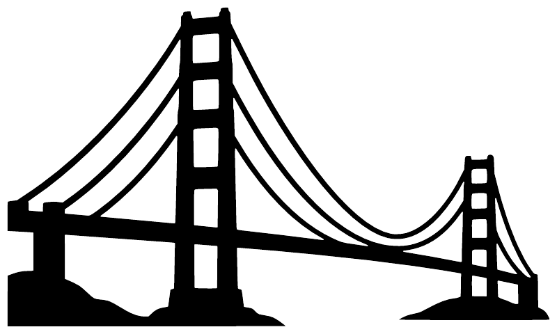 Black Golden Gate Bridge silhouette vinyl decal