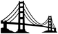 Black Golden Gate Bridge silhouette vinyl decal