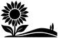 Black sunflower and hills vinyl decal graphic
