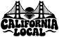 Vinyl decal showing black bridge silhouette over bold 'CALIFORNIA LOCAL' lettering