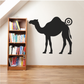 Black standing camel silhouette wall decal with layered orbit halo