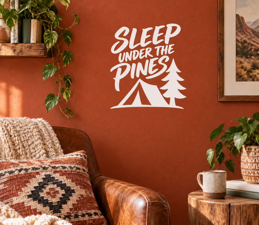 CampingCX026 - Sleep Under the Pines; illustrative application of the exact PDF artwork
