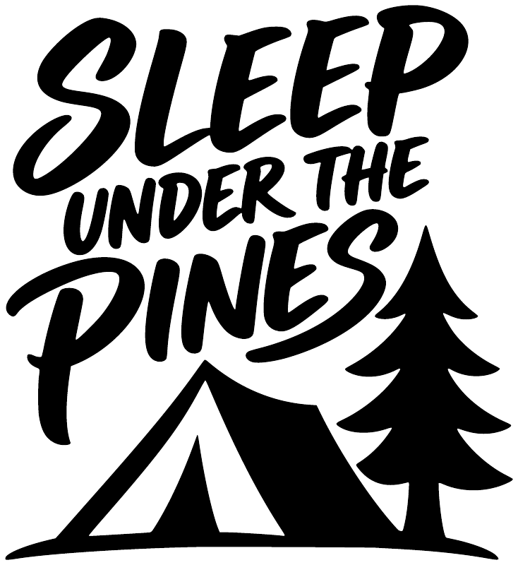 CampingCX026 - Sleep Under the Pines; preview rendered from the saved vector PDF