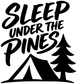 CampingCX026 - Sleep Under the Pines; preview rendered from the saved vector PDF