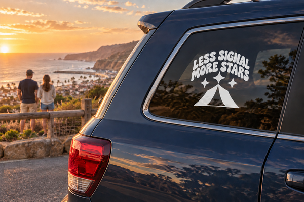 CampingCX027 - Less Signal More Stars; illustrative application of the exact PDF artwork