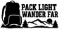 CampingCX028 - Pack Light Wander Far; preview rendered from the saved vector PDF