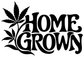 Large Home Grown vinyl decal with cannabis leaves and chunky script text