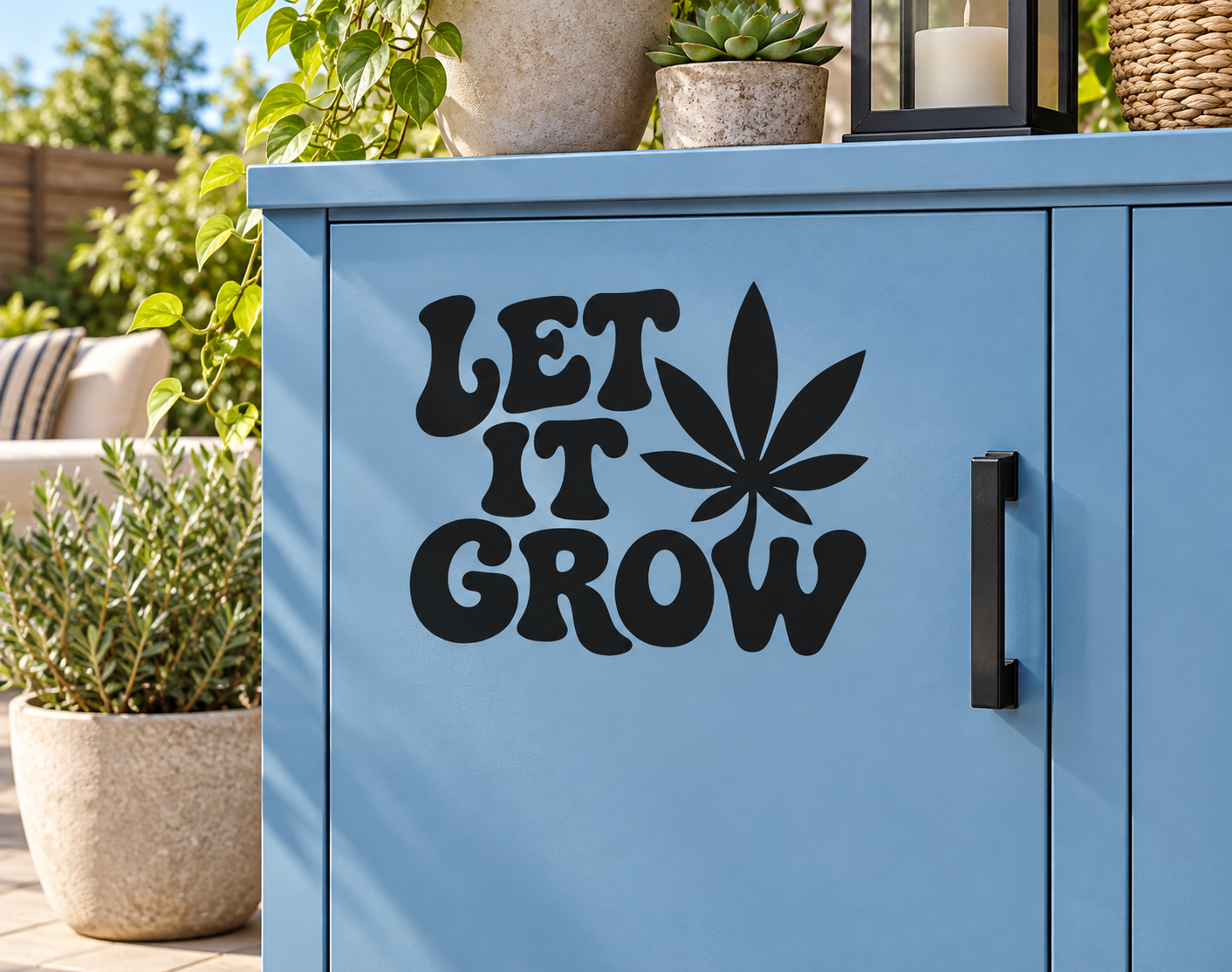 CannabisCX009 - Let It Grow; illustrative application of the exact PDF artwork