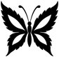 Cannabis butterfly vinyl decal close-up, symmetrical black-and-lavender butterfly design