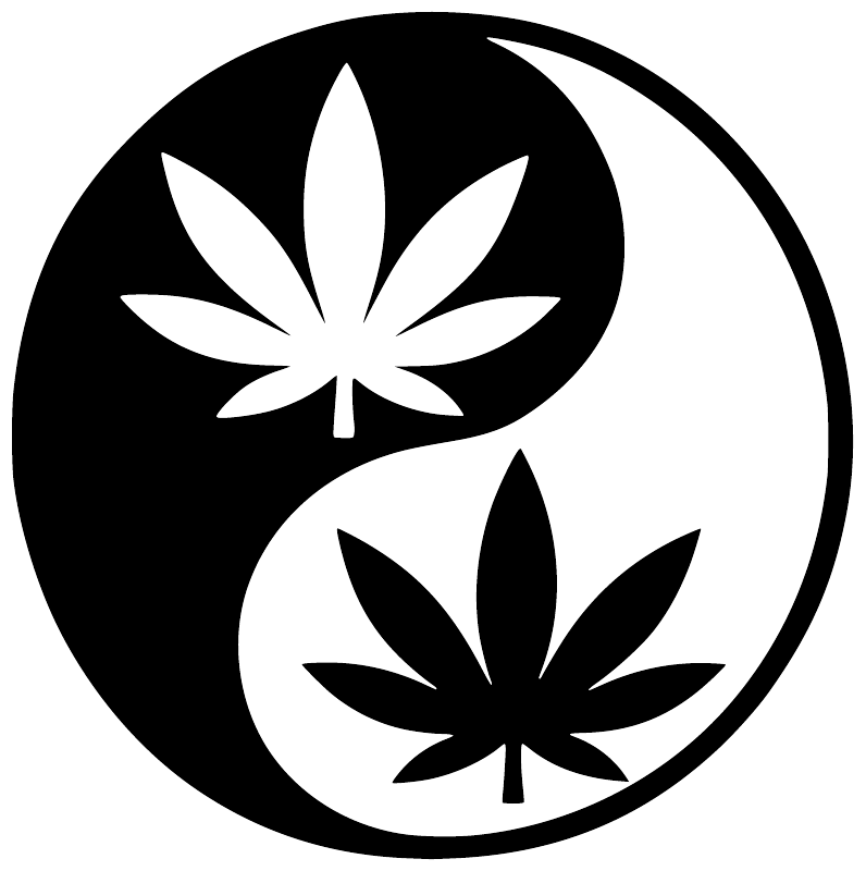 CannabisCX021 - Leaf Yin Yang ; preview rendered from the saved vector PDF