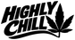Black “HIGHLY CHILL” vinyl decal with cannabis leaf silhouette, die-cut