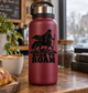 Born to Roam vinyl decal: black centaur rider with mountains and text.