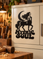 Black centaur vinyl decal with crescent moon and 'Mythic Soul' text on cabinet
