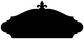 Black arched chalkboard vinyl decal with fleur-de-lis finial and scroll edges