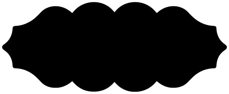 Black scalloped chalkboard vinyl decal shape with wavy edges