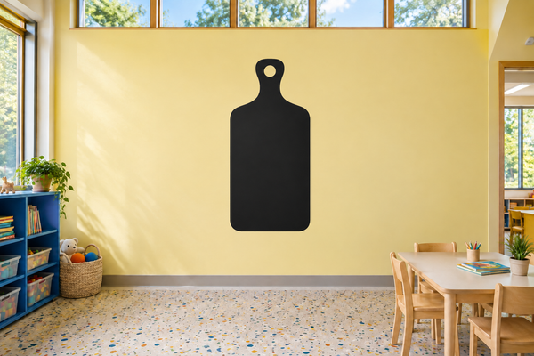 Bottle-shaped chalkboard vinyl decal for walls, matte black panel