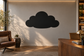 Cloud-shaped black chalkboard vinyl decal for writing, matte finish