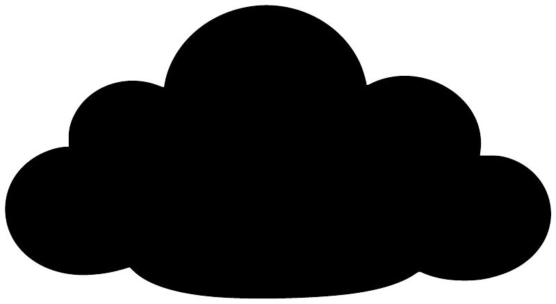 Cloud-shaped black chalkboard vinyl decal, bold rounded cloud outline
