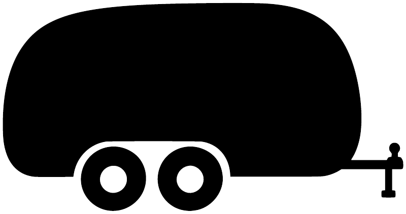 Camper van chalkboard vinyl decal close-up with wheel and faucet details