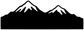 Black mountain range chalkboard vinyl decal silhouette with two peaks, wide arch