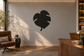 Leaf chalkboard vinyl decal with botanical leaf silhouette, matte black