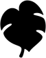 Large botanical leaf chalkboard vinyl decal silhouette, solid black