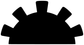 Black chalkboard vinyl decal close-up, sun-gear arch silhouette