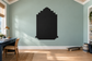 Black art deco marquee chalkboard vinyl decal, stepped arched silhouette