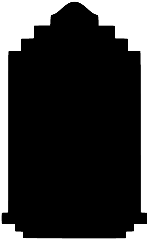 Black chalkboard vinyl decal, tall stepped arched marquee shape