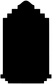 Black chalkboard vinyl decal, tall stepped arched marquee shape
