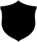 Black shield-shaped chalkboard vinyl decal with a solid matte shield outline