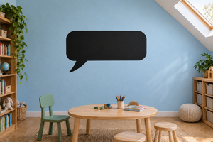 Speech bubble chalkboard vinyl decal with rounded rectangular bubble and tail