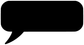 Black speech bubble chalkboard vinyl decal shape, rounded rectangle with tail