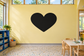 Heart-shaped chalkboard vinyl decal, black