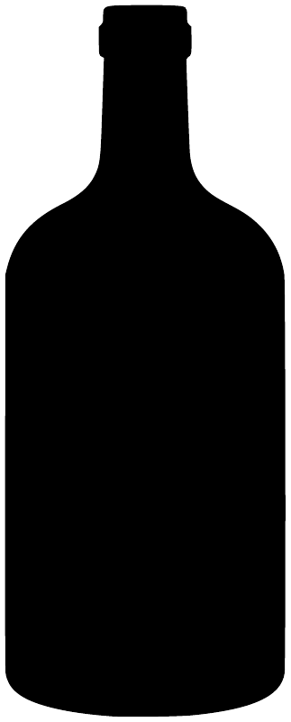 Bottle-shaped chalkboard vinyl decal in black, close-up silhouette