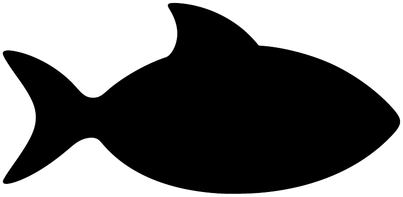 Black fish chalkboard vinyl wall decal, close-up of large silhouette
