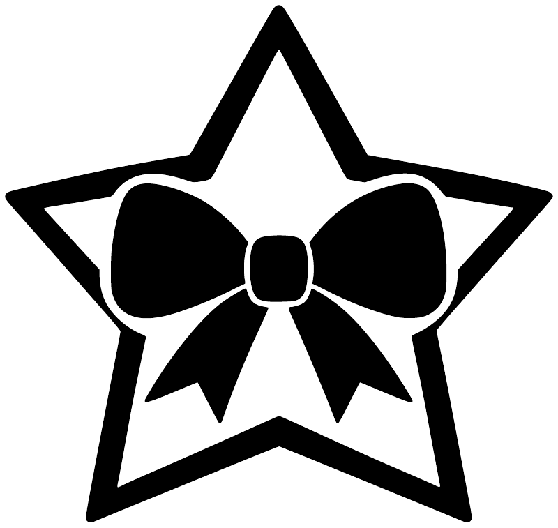 CheerleadingCX002 - Cheer Bow Star; preview rendered from the saved vector PDF