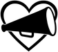 CheerleadingCX004 - Cheer Megaphone Heart; preview rendered from the saved vector PDF