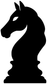 Chess knight vinyl decal, black silhouette