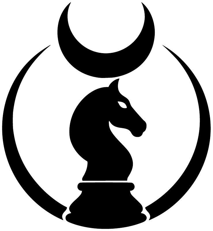 ChessCX007 - Chess Knight Moon; preview rendered from the saved vector PDF
