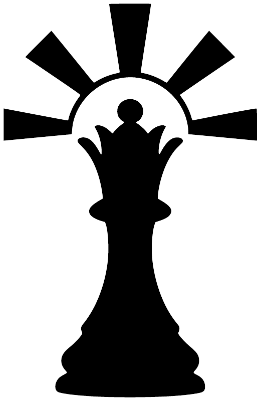 ChessCX008 - Chess Queen Sun; preview rendered from the saved vector PDF