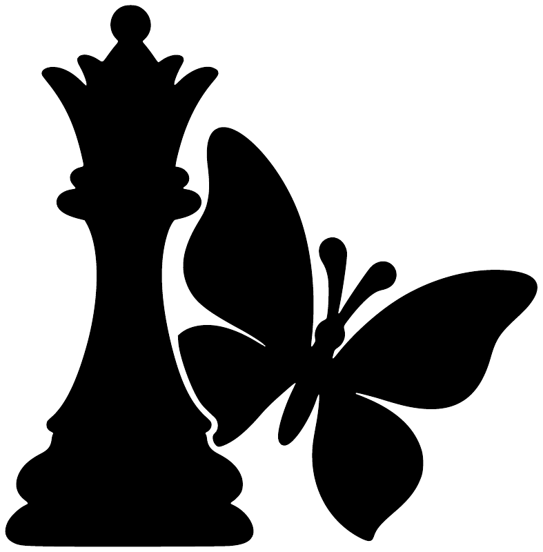 ChessCX019 - Chess Queen Butterfly; preview rendered from the saved vector PDF