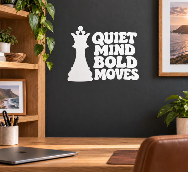 ChessCX027 - Quiet Mind Bold Moves; illustrative application of the exact PDF artwork