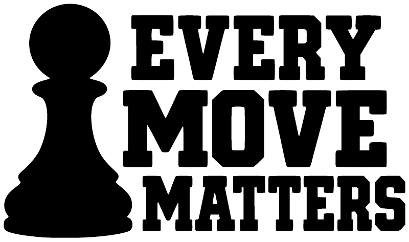 Vinyl decal graphic with knight silhouette and stacked 'EVERY MOVE MATTERS' text