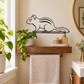 Chipmunk wall decal with striped tail outline and twin sweeping swooshes