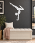 White acrobat handstand silhouette vinyl decal, full-body on wall